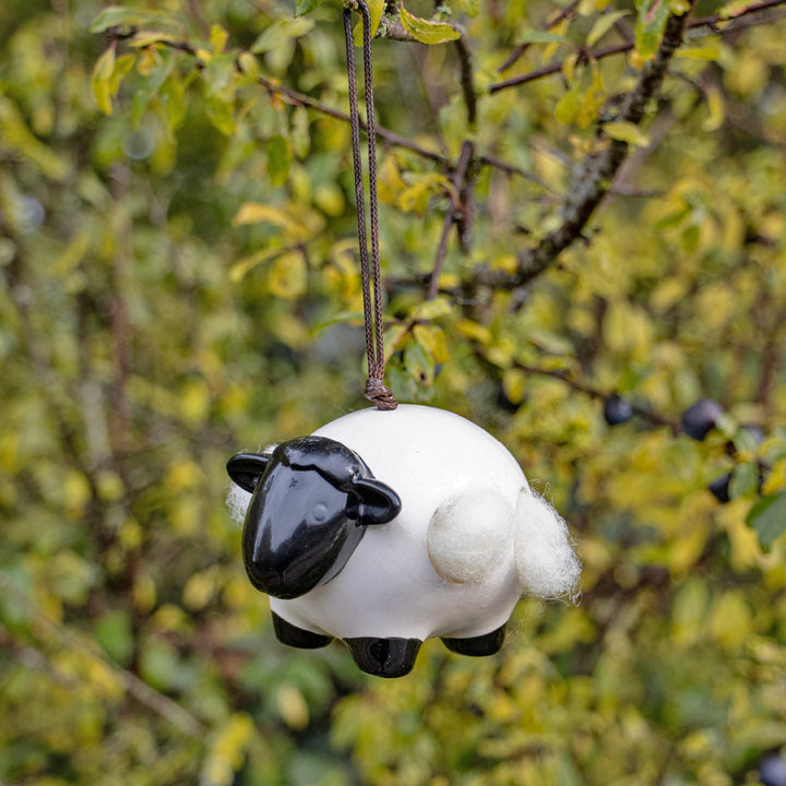 'Woolie' Hanging Ceramic Sheep With Nesting Wool