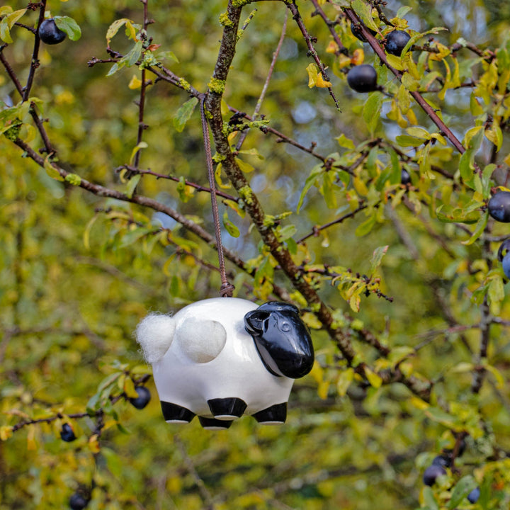 'Woolie' Hanging Ceramic Sheep With Nesting Wool