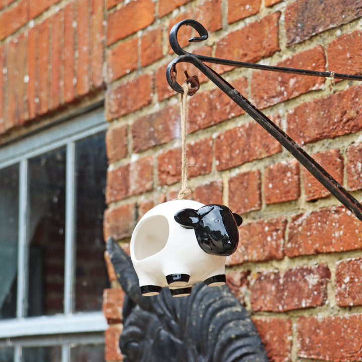 'Woolie' Hanging Ceramic Sheep - Bird Feeder