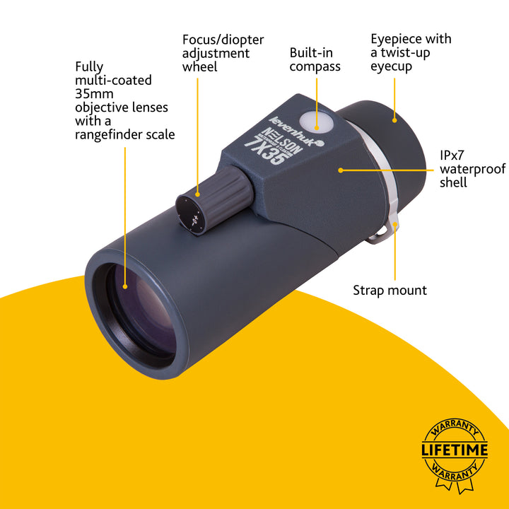 Levenhuk Nelson 7x35 Monocular with Reticle and Compass